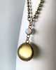 BEADED POETS GLOBE ON CHUNKY CHAIN - GOLD MIX