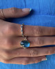LONDON BLUE TOPAZ CABOCHON RING