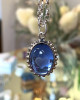 BEADED CHARM WITH LIGHT SAPPHIRE IN SILVER
