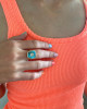 CHAN LUU TURQUOISE AND DIAMOND OASIS RING