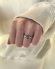 ROSECUT INDIGO SAPPHIRE WITH NATURAL DIAMONDS
