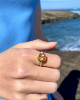 CUSHION CUT CITRINE WITH DIAMOND ACCENT