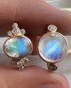 RAINBOW MOONSTONE WITH DIAMOND CLUSTERS