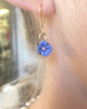 DUSKY BLUE CERAMIC FLORAL EARRINGS