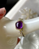 AMETHYST AND DIAMOND CABOCHON RING