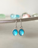 STERLING SILVER OVAL EARRINGS IN TURQUOISE