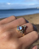 RAINBOW MOONSTONE WITH DIAMOND CLUSTERS