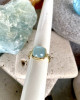 CUSHION CUT AQUAMARINE IN 14K YELLOW GOLD