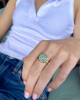 CUSHION CUT AQUAMARINE IN 14K YELLOW GOLD