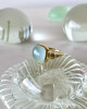 CUSHION CUT AQUAMARINE IN 14K YELLOW GOLD