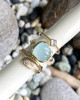 CUSHION CUT AQUAMARINE IN 14K YELLOW GOLD