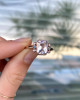 ROSEGOLD PHENAKITE RING WITH DIAMONDS AND SAPPHIRES