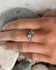 AQUAMARINE AND DIAMOND ENGAGEMENT RING
