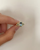AQUAMARINE AND DIAMOND ENGAGEMENT RING
