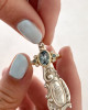AQUAMARINE AND DIAMOND ENGAGEMENT RING