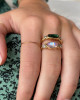 OVAL PILL MOONSTONE  WITH 7PT DIAMONDS