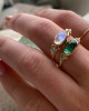 LIGHT GREEN TOURMALINE PILL WITH SIDE DIAMONDS