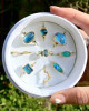 BLUE/GREEN AUSTRALIAN OPAL WITH DIAMOND ACCENTS
