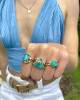 BLUE/GREEN AUSTRALIAN OPAL WITH DIAMOND ACCENTS