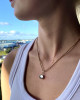 BEADED MINATURE CHARM - MIRROR SILVER