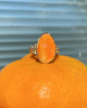 CARNELIAN RING WITH GOLD BEADS