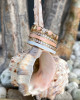 PAVE ENAMEL STACKING BAND - WHITE