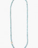 CHUNKY TURQUOISE BEAD NECKLACE WITH BAROQUE PEARL