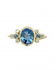 AQUAMARINE AND DIAMOND ENGAGEMENT RING