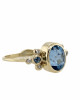 AQUAMARINE AND DIAMOND ENGAGEMENT RING