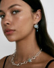 AQUAMARINE HALF MOON EARRINGS - SILVER