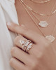 GEMSTONE BAGUETTE RING - MOTHER OF PEARL