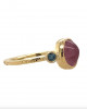 BURMESE TOURMALINE RING WITH AQUAS