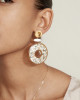 MOTHER OF PEARL MOSAIC HOOP EARRINGS