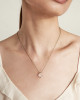 ROSE QUARTZ CARVED SHELL AND DIAMOND NECKLACE