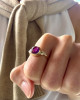 AMETHYST AND DIAMOND CABOCHON RING