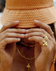 GOLD PALM LEAF PINKY RING