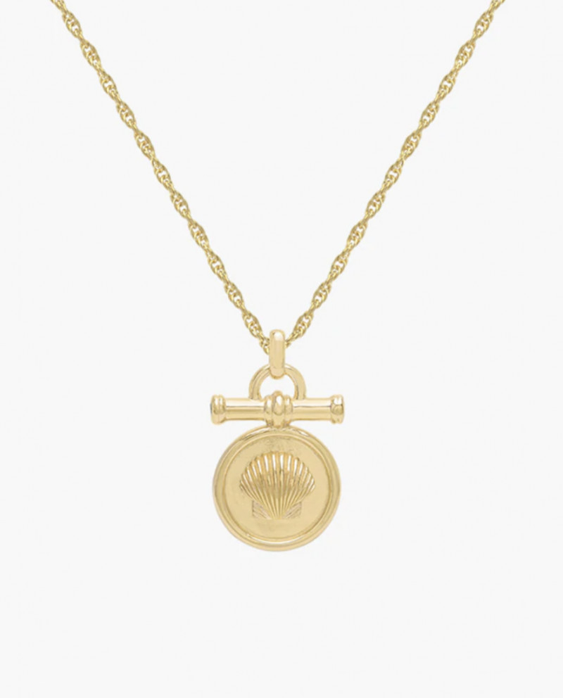 Lisa Hoskin Jewellery VINTAGE SHELL COIN NECKLACE GOLD PLATED