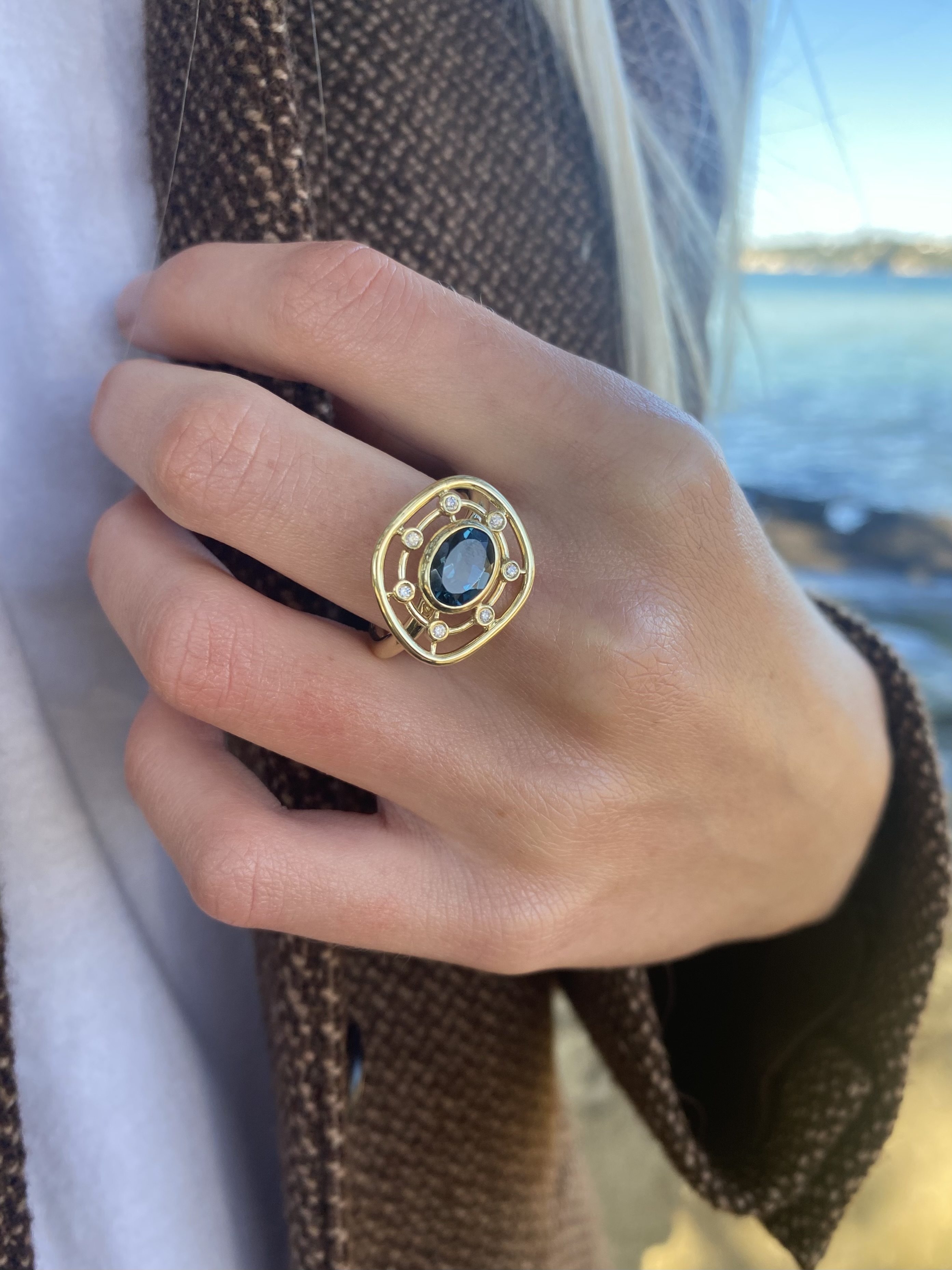 TO THE STARS AND BACK TOPAZ AND DIAMOND RING